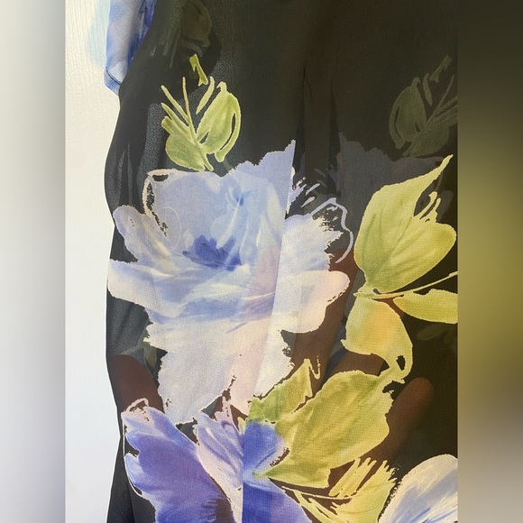 Emma James Floral Sheer Blouse Size Medium - Picture 5 of 6